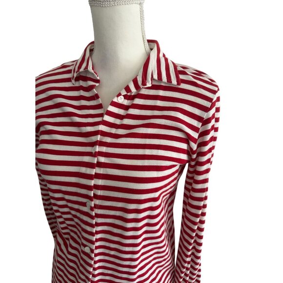 AMINA RUBINACCI Napoli Red Striped Long Sleeve Top Size IT 44 US 8 - Picture 3 of 10